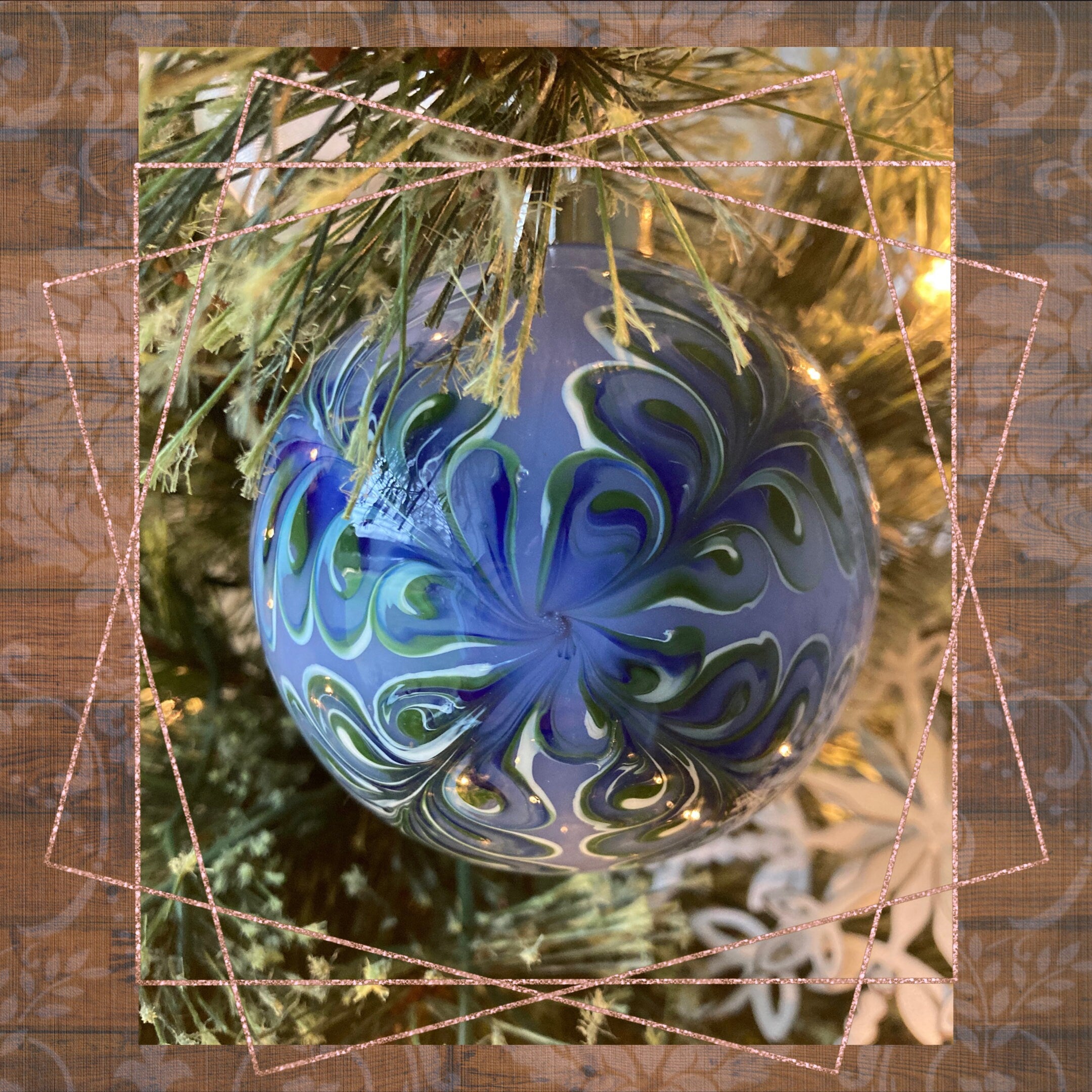 Christmas Ornament Hand-blown | One-of-a-kind | Unique Holiday gift