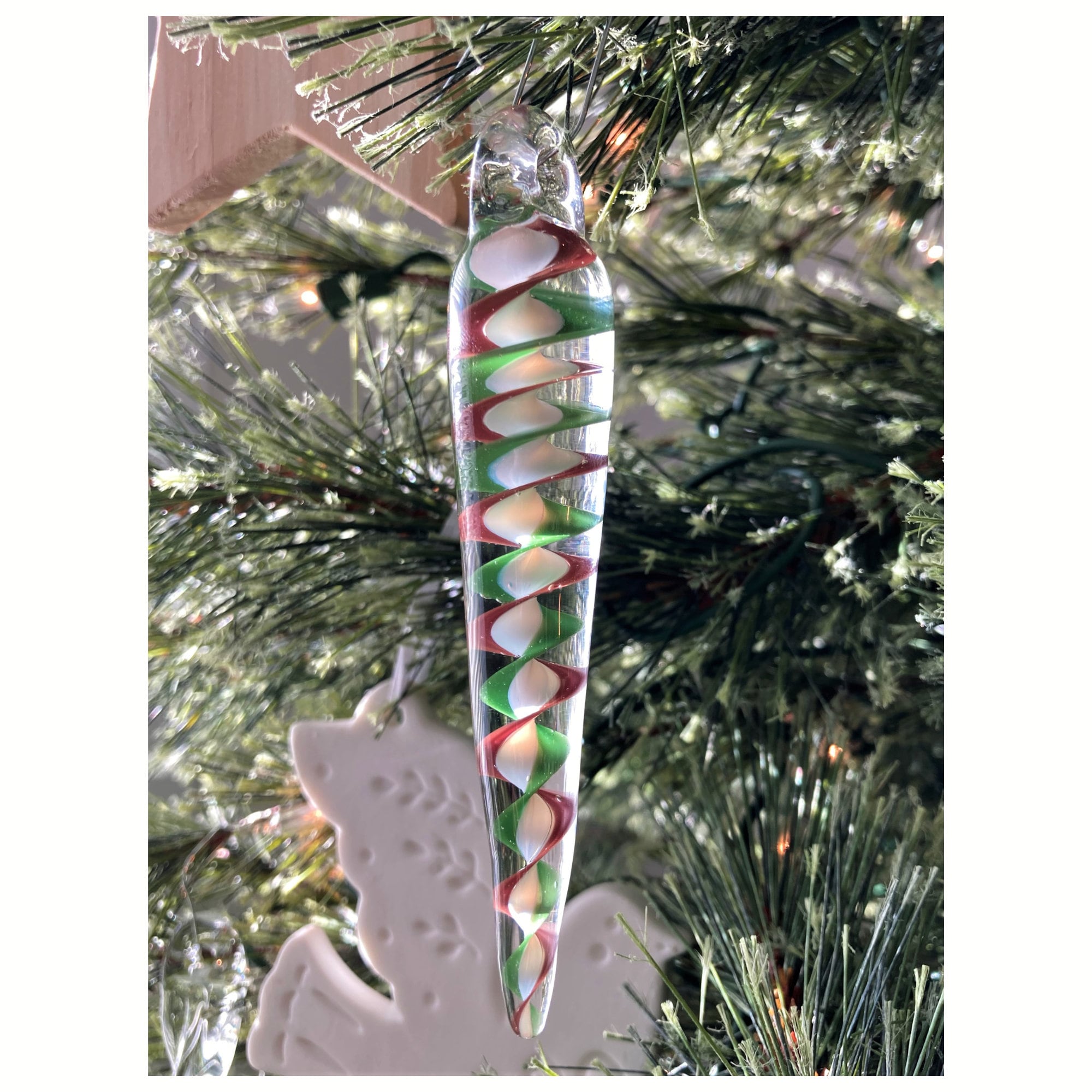 Christmas Tree Ornament | Mixed colored glass icicle | Christmas decoration