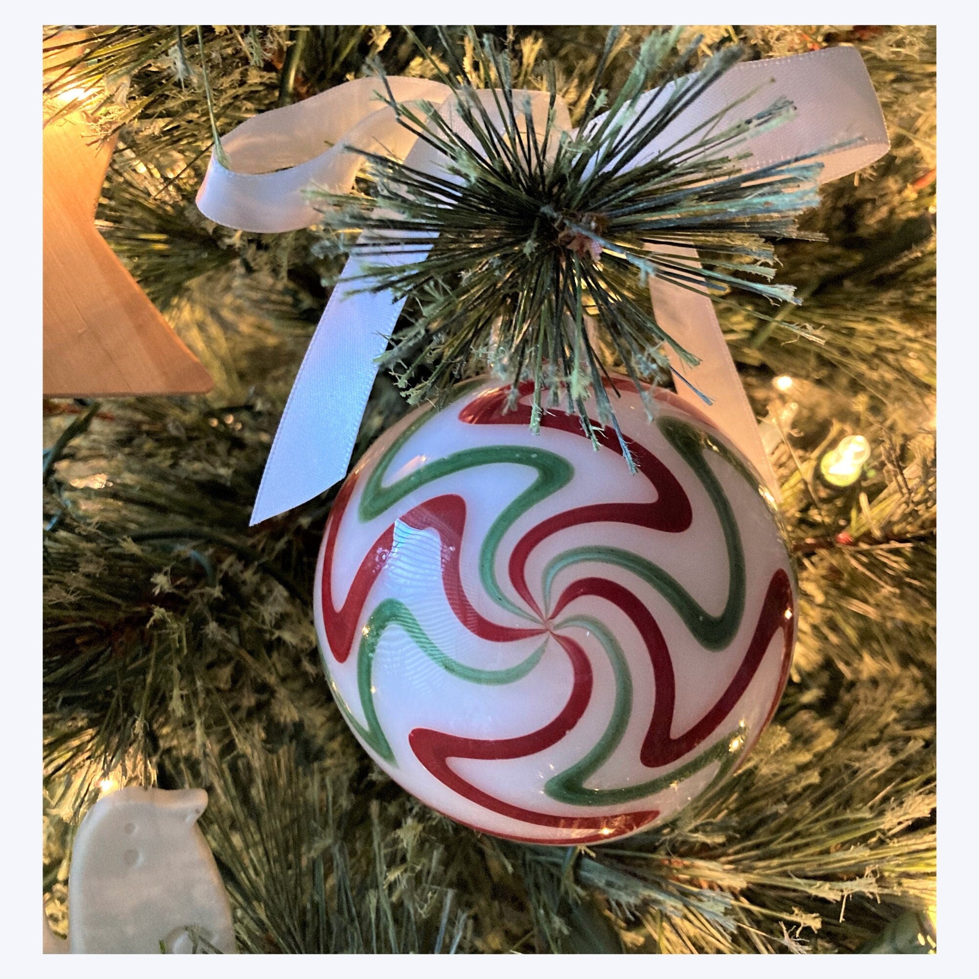Hand blown glass Holiday decor Christmas ornament | One-of-a-kind | Unique Holiday gift