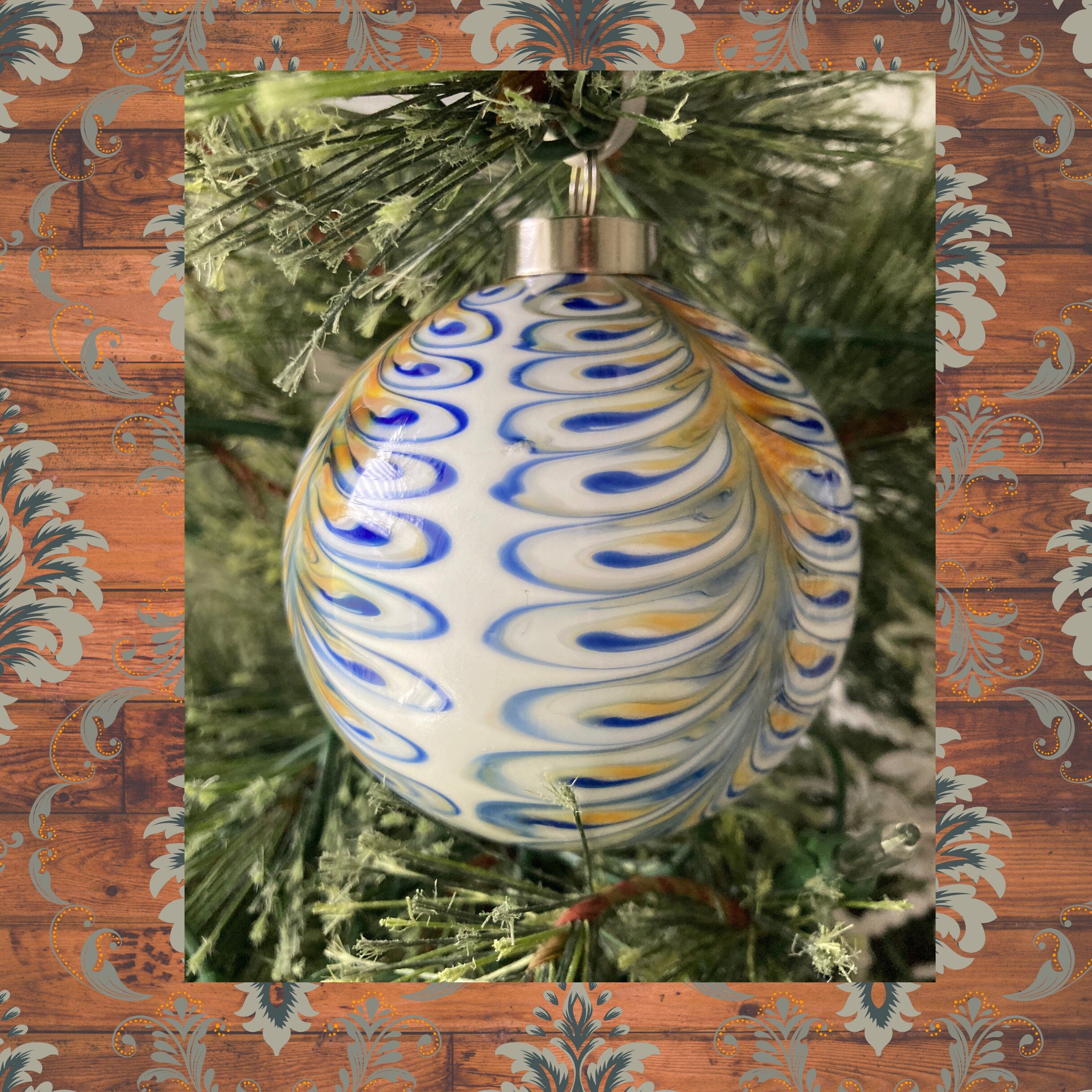 Christmas Ornament Hand-blown | one-of-a-kind | Unique Holiday Gift