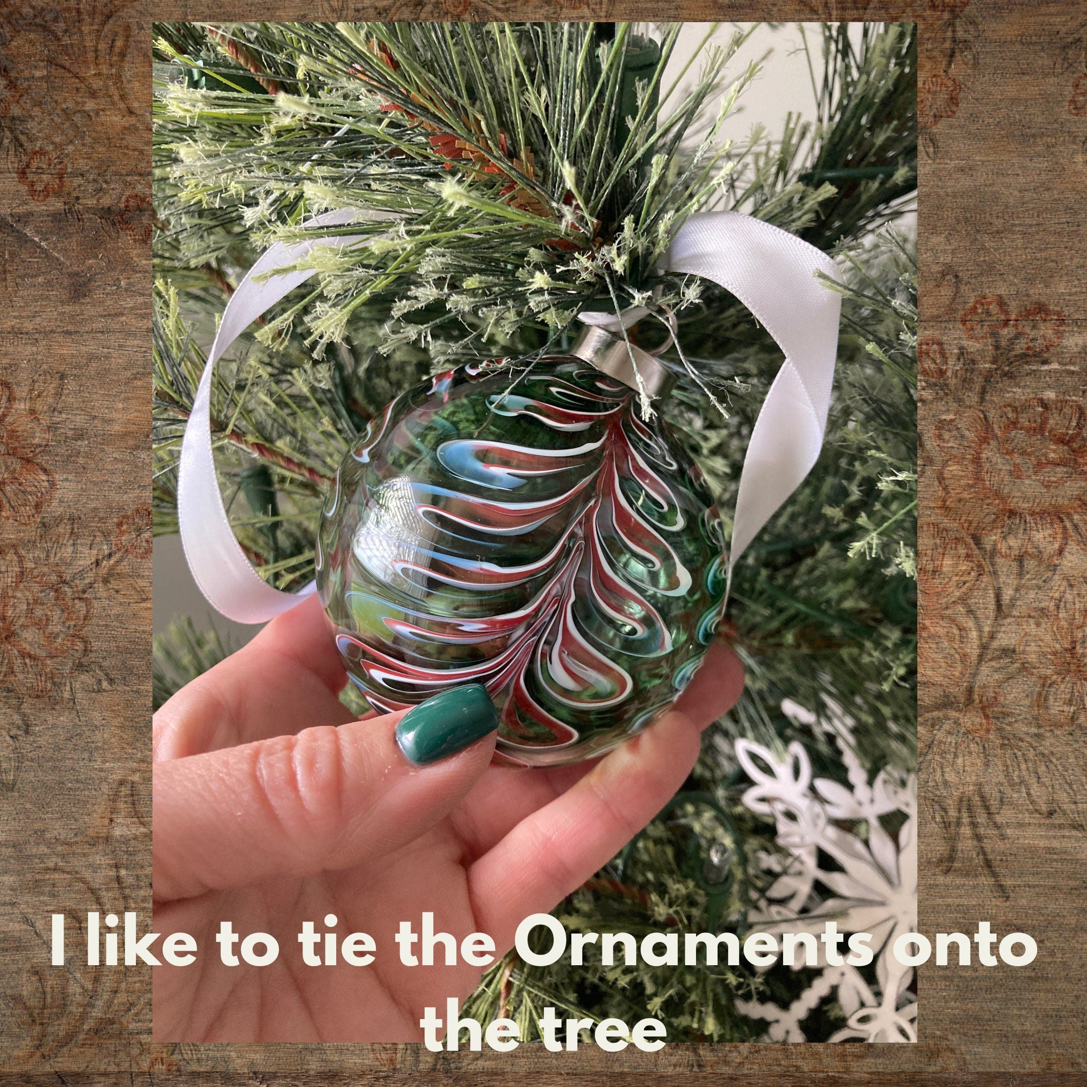 Christmas Ornament Hand-blown | one-of-a-kind | Unique Holiday Gift