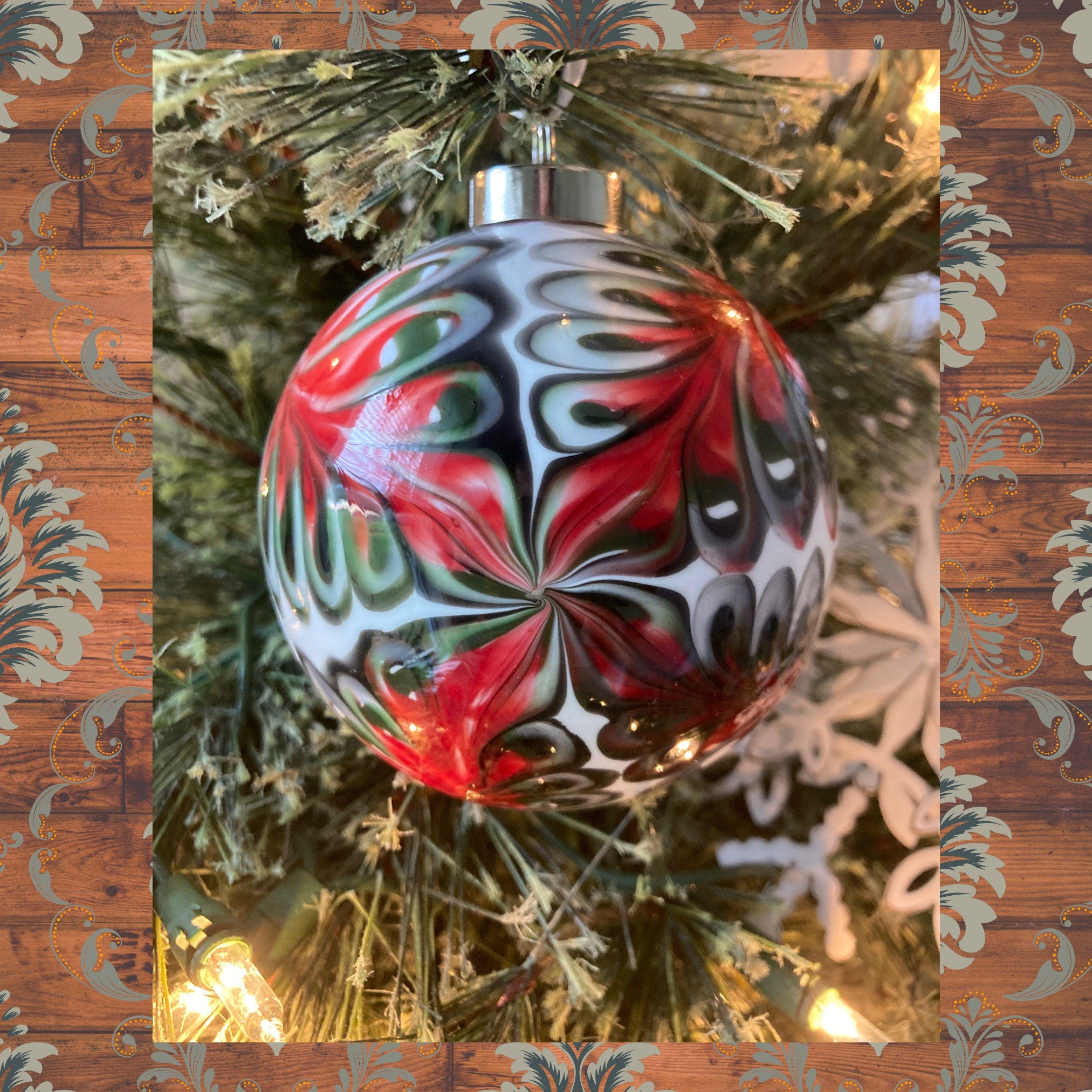 Christmas Ornament Handcrafted Blown Glass | Exclusive | Distinctive Holiday Present