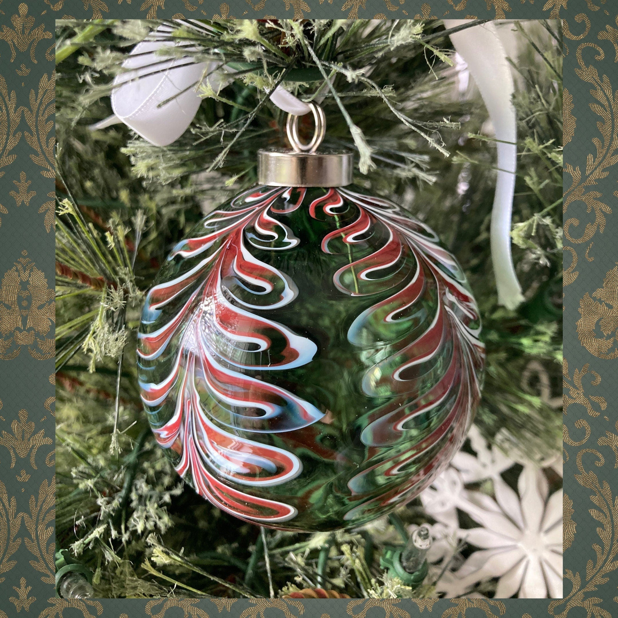 Christmas Ornament Hand-blown | one-of-a-kind | Unique Holiday Gift