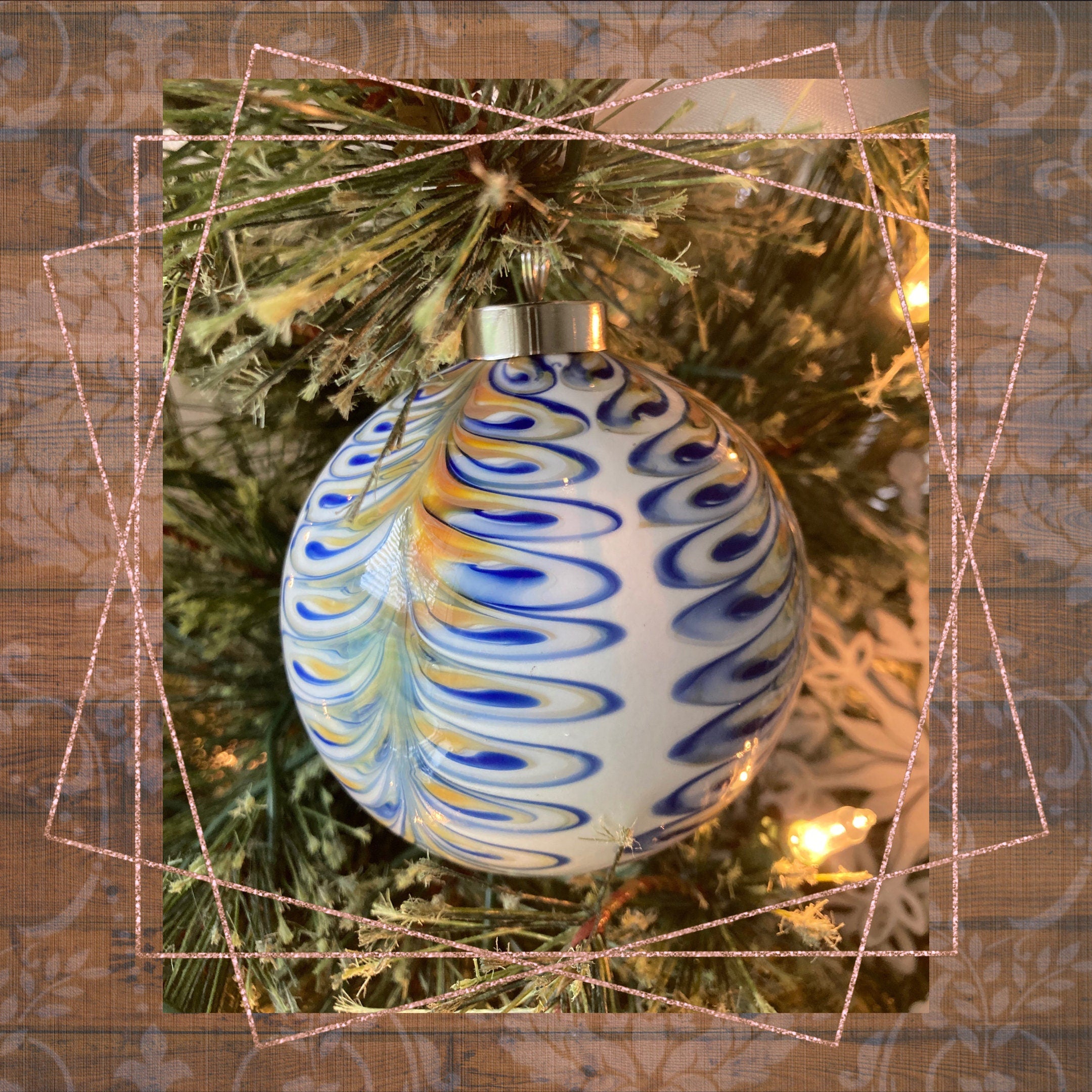 Christmas Ornament Hand-blown | one-of-a-kind | Unique Holiday Gift