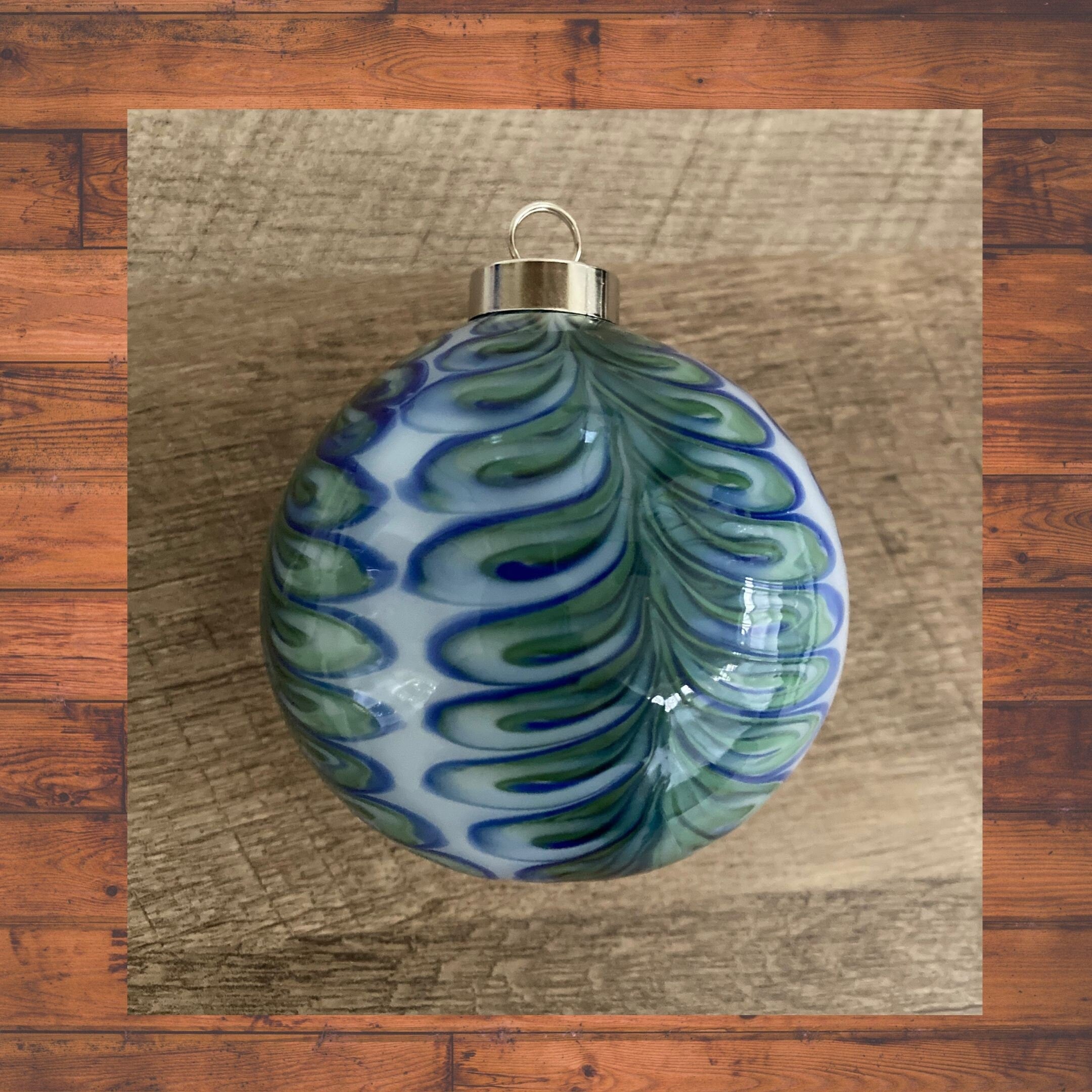 Christmas Ornament Hand-blown | one-of-a-kind | Unique holiday Gift