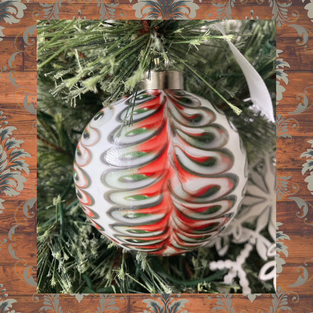 Christmas Ornament Hand-Blown | One-of-a kind | Unique Holiday Gift