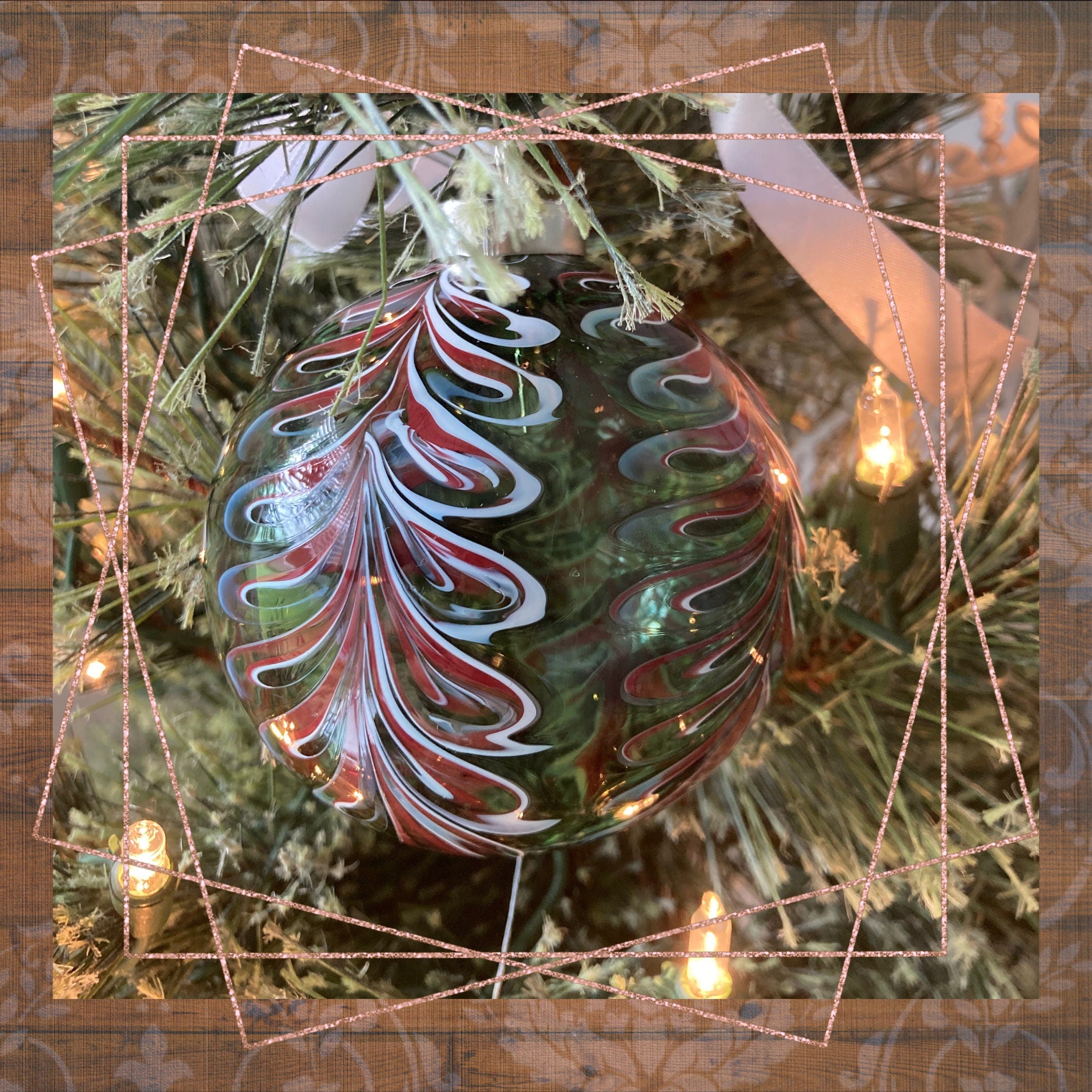 Christmas Ornament Hand-blown | one-of-a-kind | Unique Holiday Gift