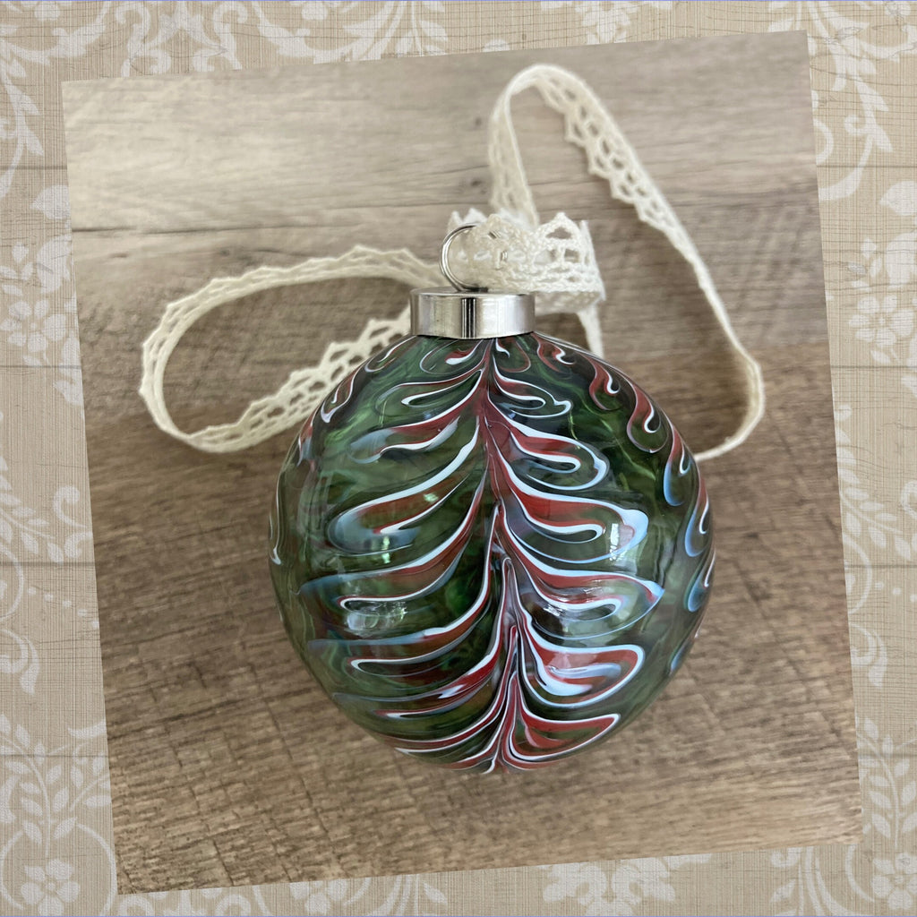 Christmas Ornament Hand-blown | one-of-a-kind | Unique Holiday Gift
