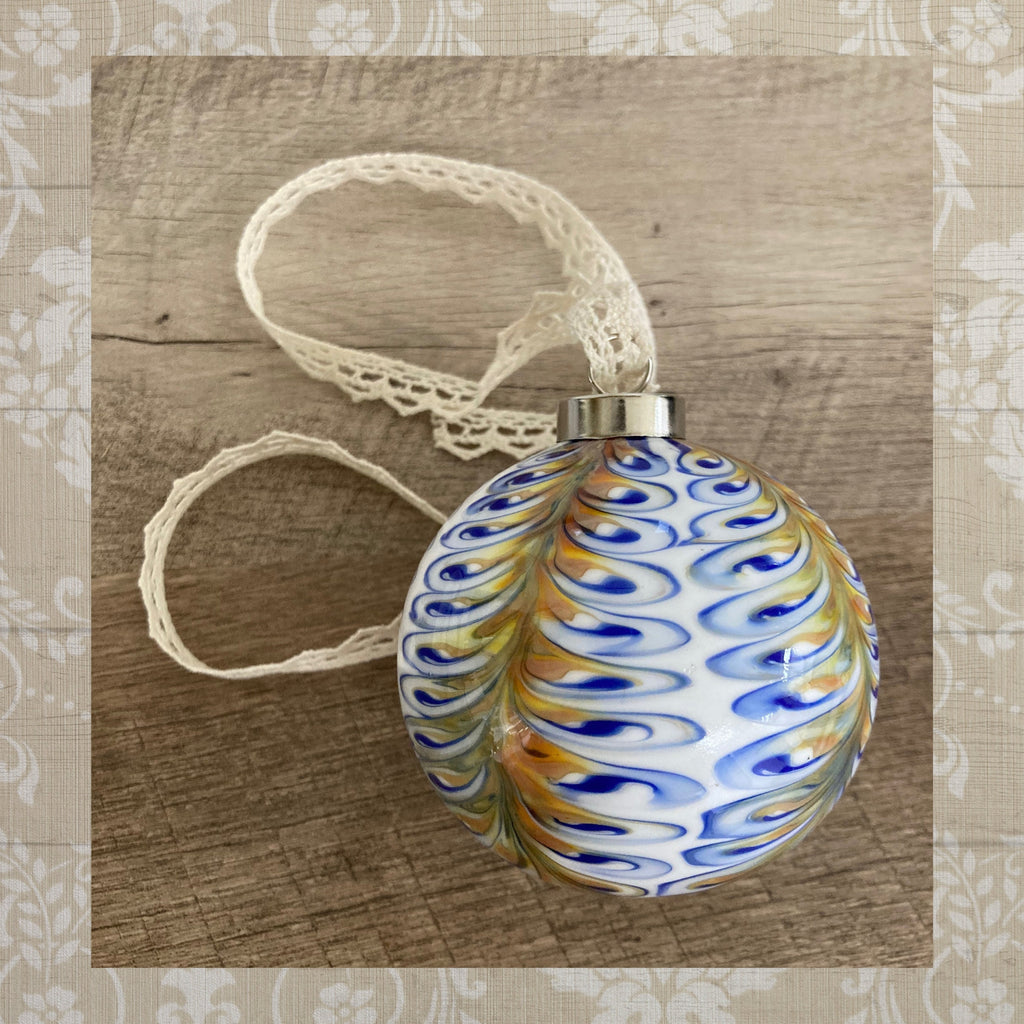 Christmas Ornament Hand-blown | one-of-a-kind | Unique Holiday Gift