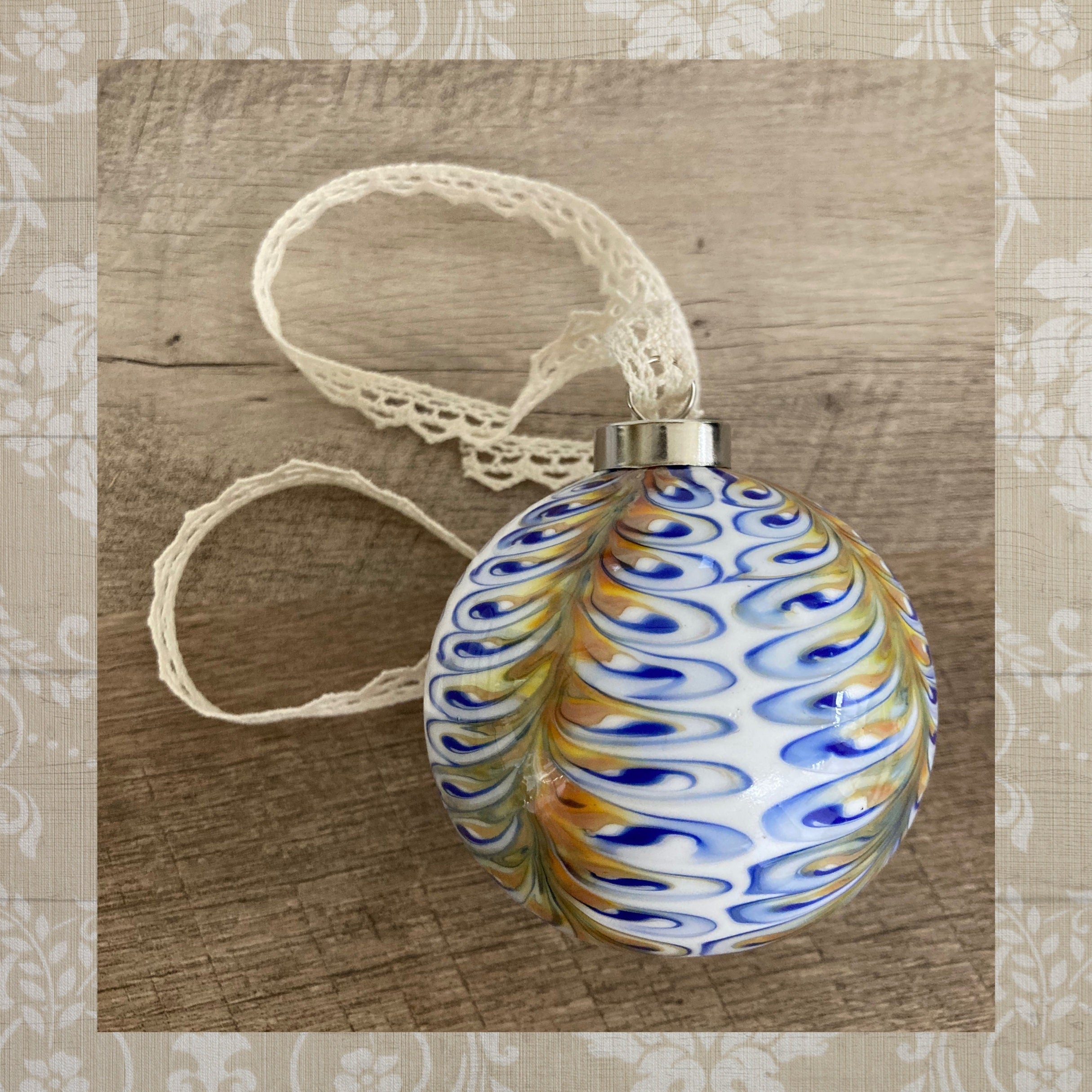Christmas Ornament Hand-blown | one-of-a-kind | Unique Holiday Gift