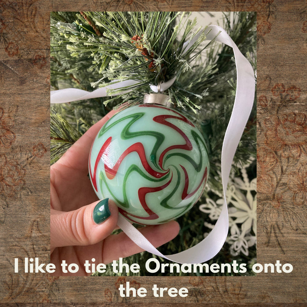 Christmas Ornament Hand-blown | one-of-a-kind | Unique Holiday Gift