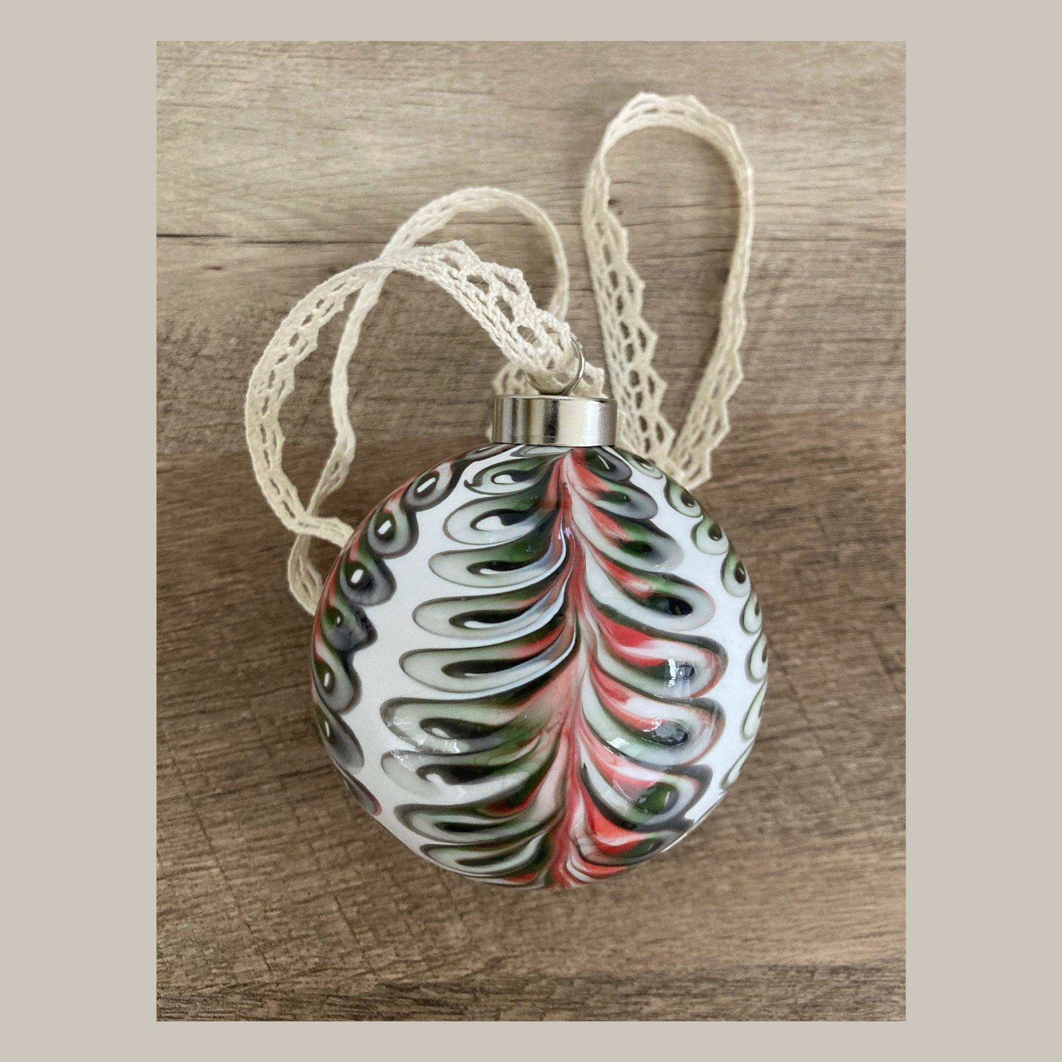 Christmas Ornament Hand-Blown | One-of-a kind | Unique Holiday Gift