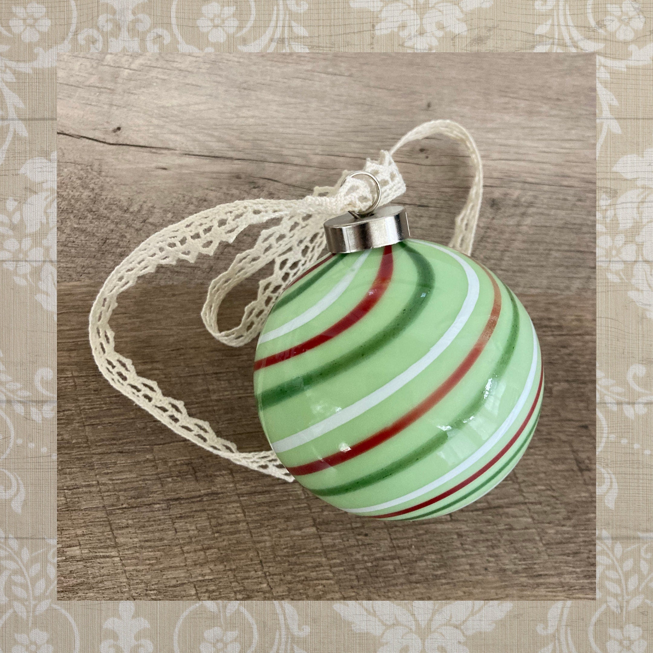 Glass Christmas Ornament Festive Holiday decor | one-of-a-kind | Unique Holiday gift