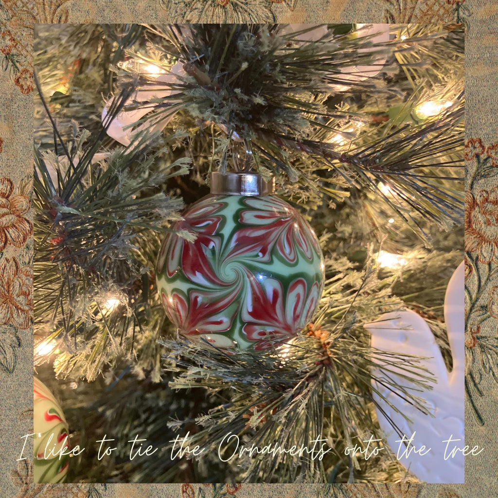 Petite Handblown Glass Festive Ornaments Set of 4 - Perfect Holiday Gift!