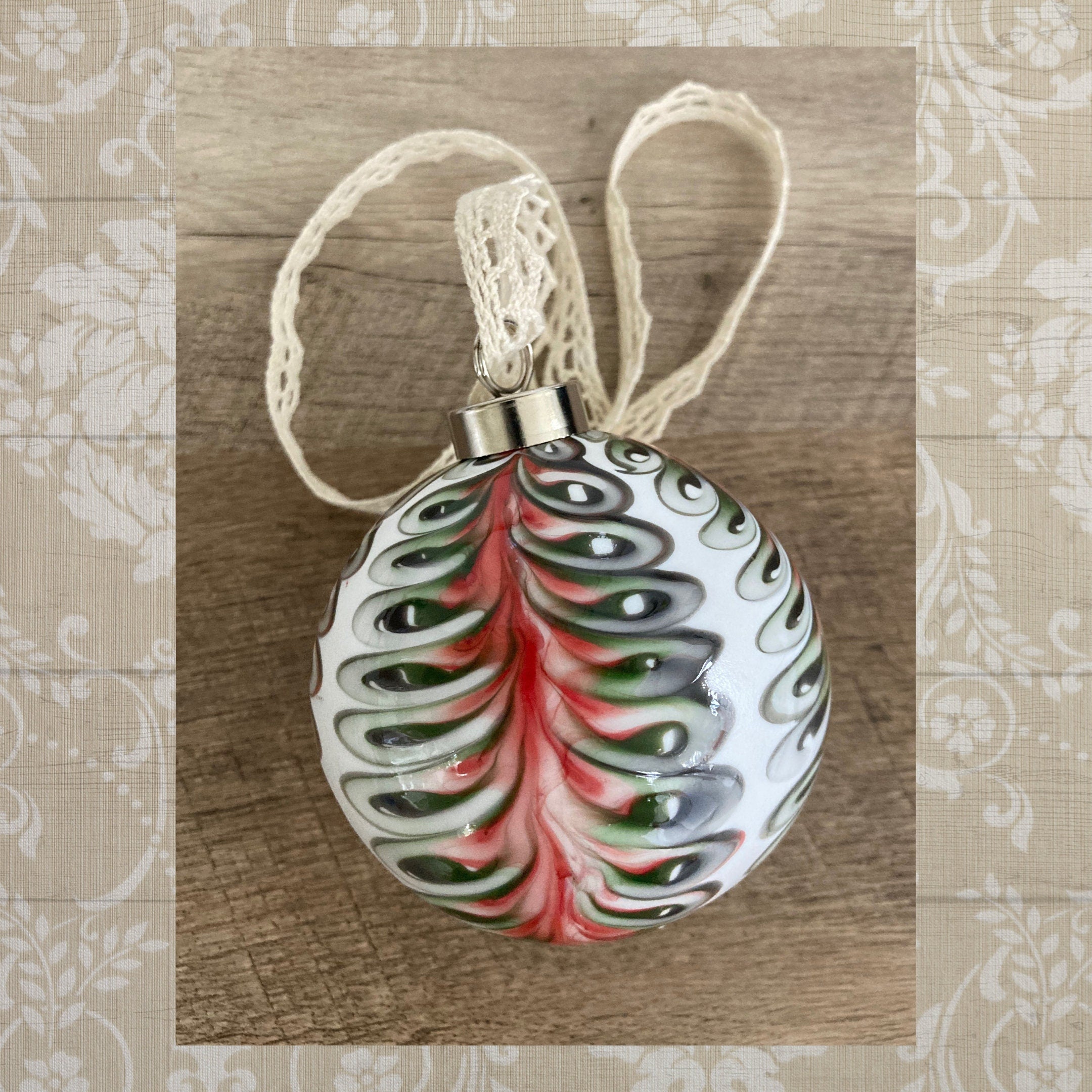 Christmas Ornament Hand-Blown | One-of-a kind | Unique Holiday Gift