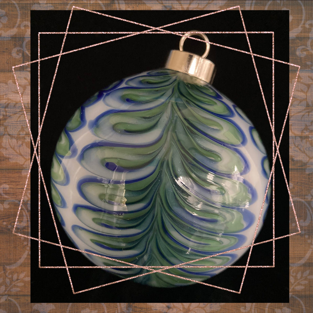 Christmas Ornament Hand-blown | one-of-a-kind | Unique holiday Gift