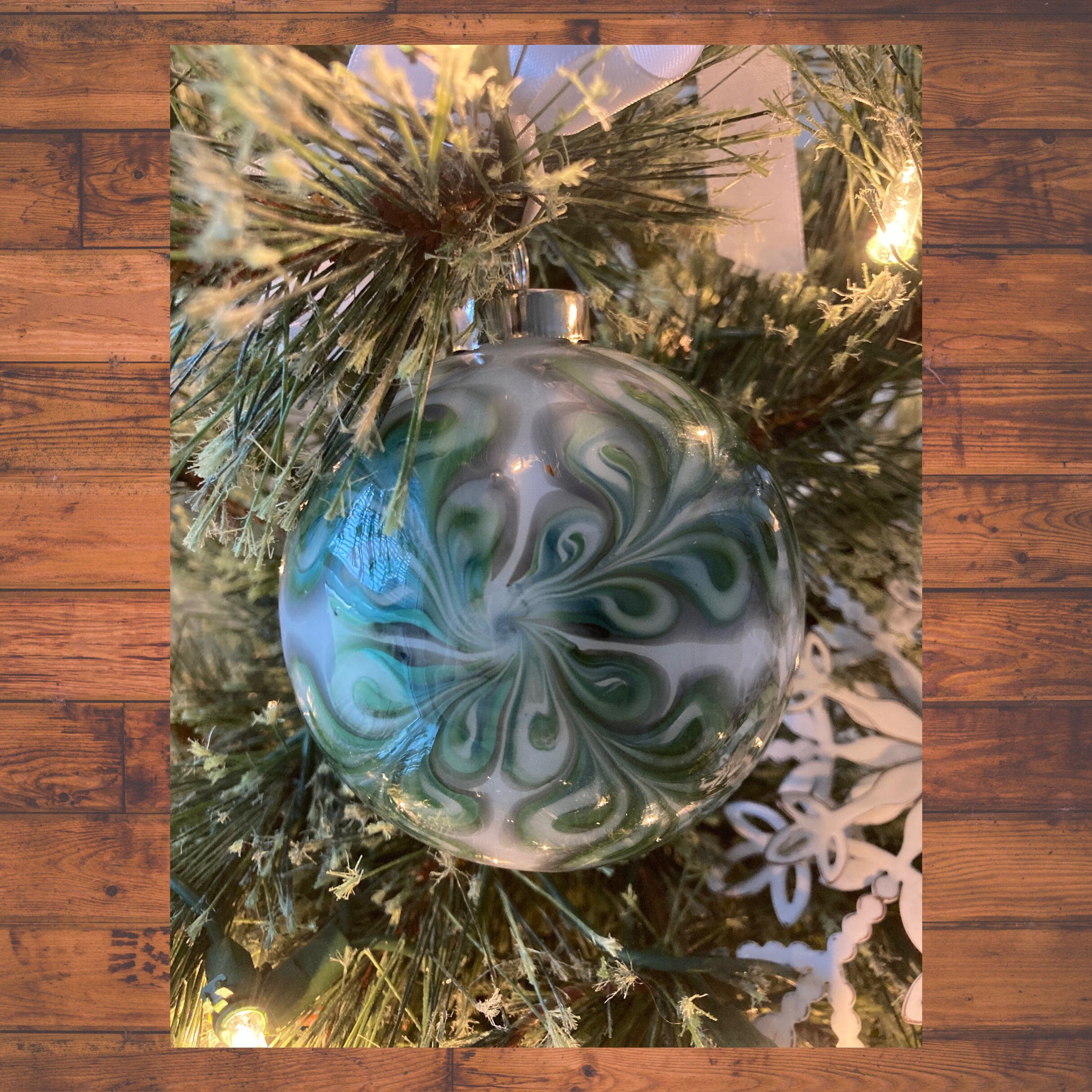 Christmas Ornament Hand-blown | One of a kind | Unique Holiday Gift