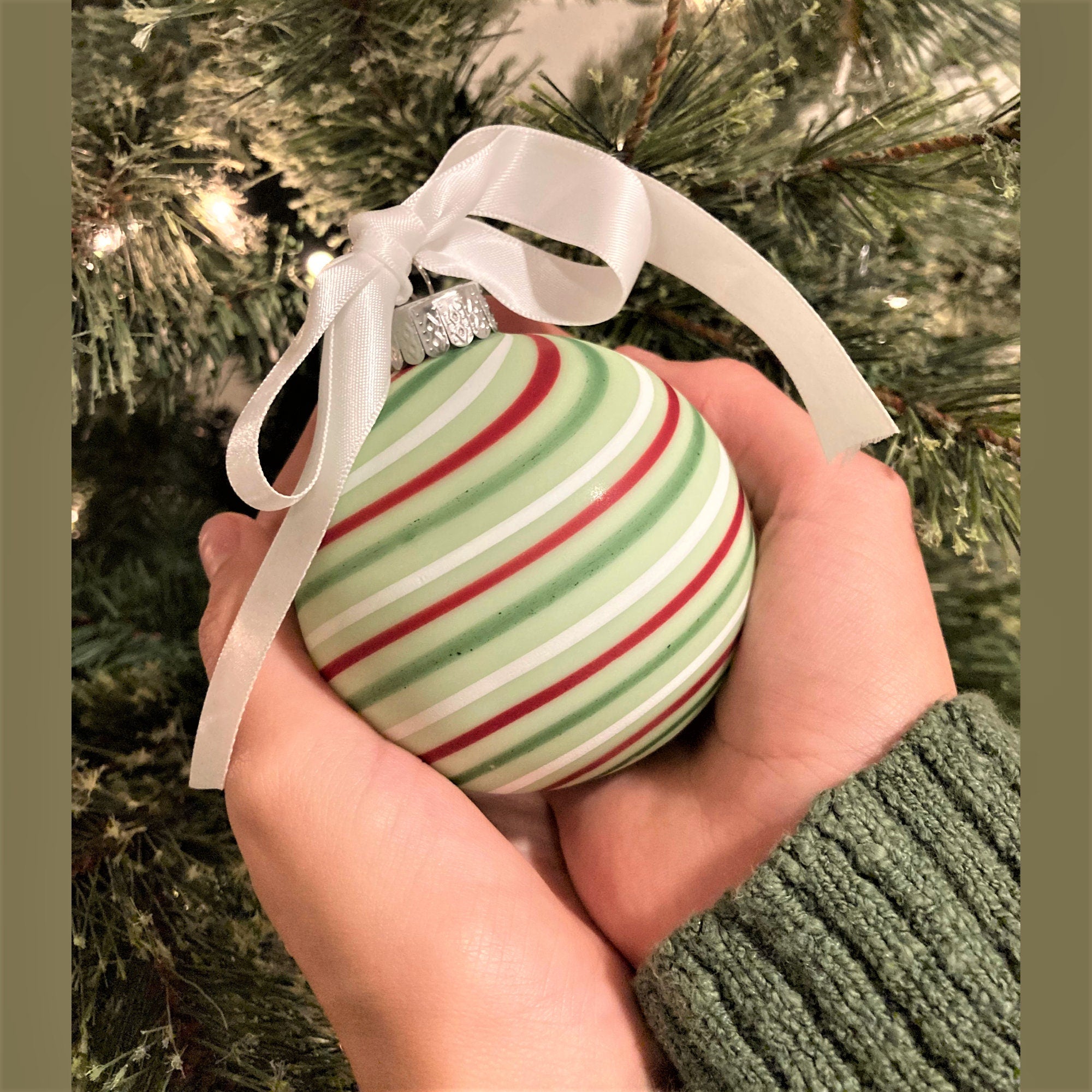 Christmas Ornament Hand-blown | one-of-a-kind | Unique Holiday Gift