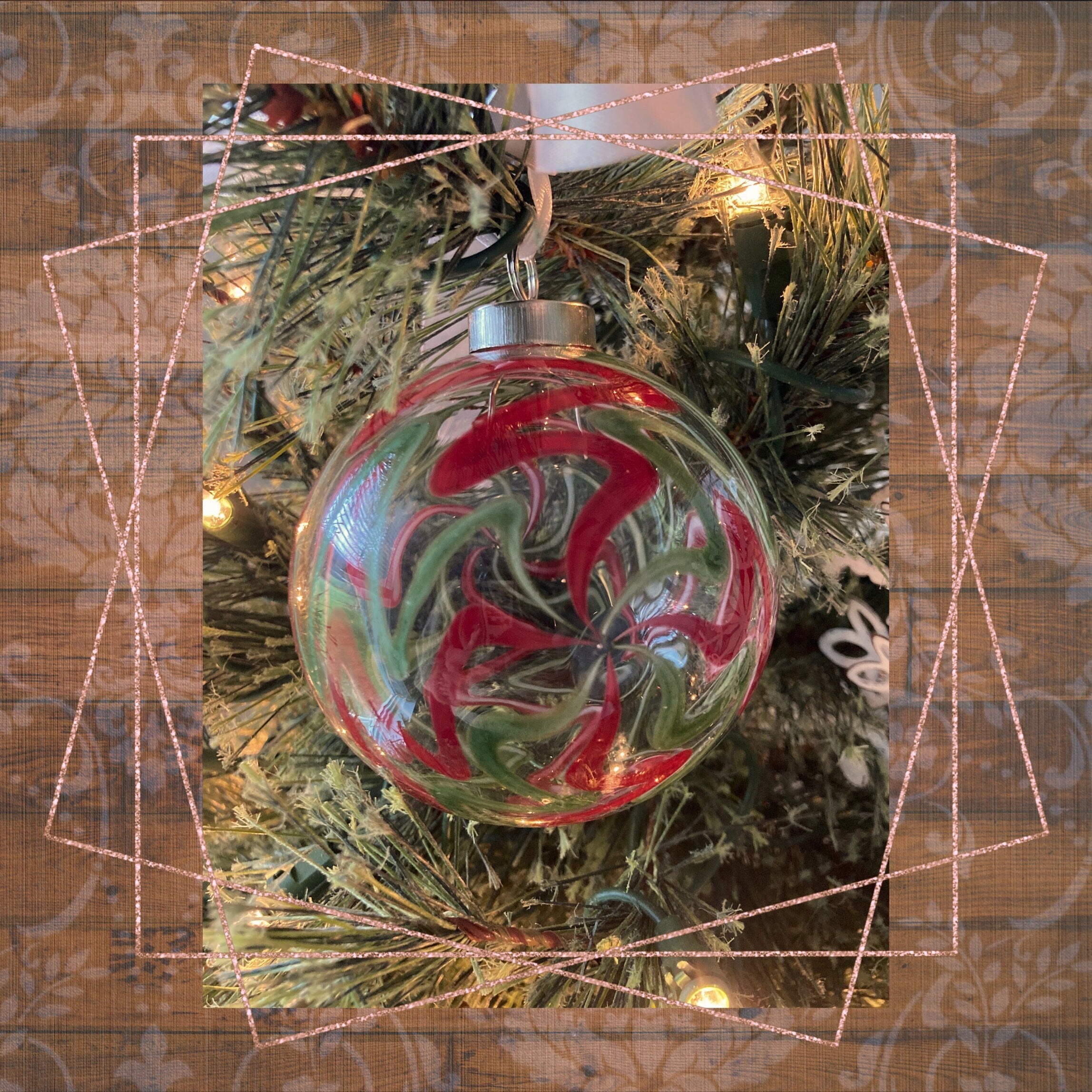 Hand blown glass ornament holiday decor Christmas | one-of-a-kind | Unique Holiday Gift
