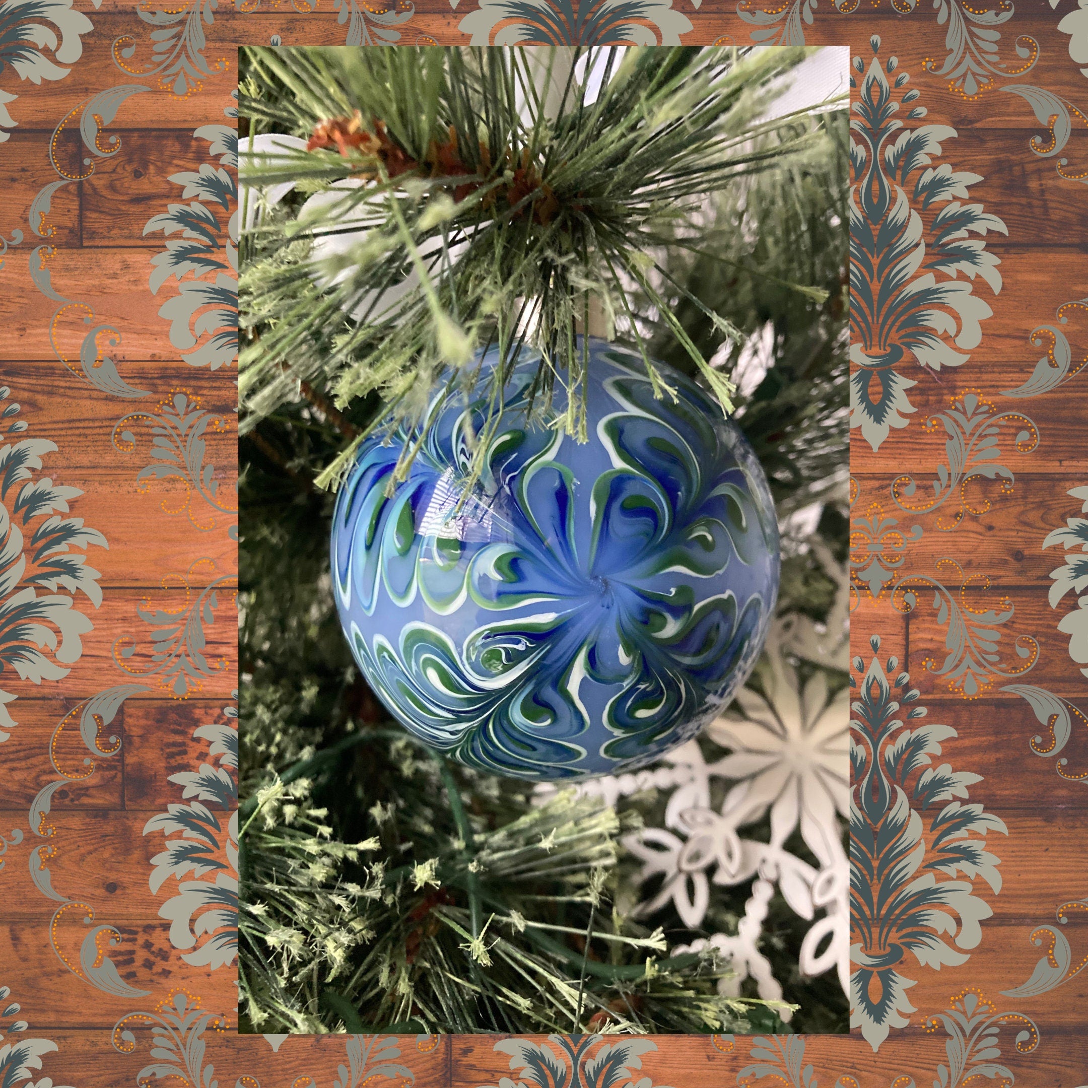 Christmas Ornament Hand-blown | One-of-a-kind | Unique Holiday gift