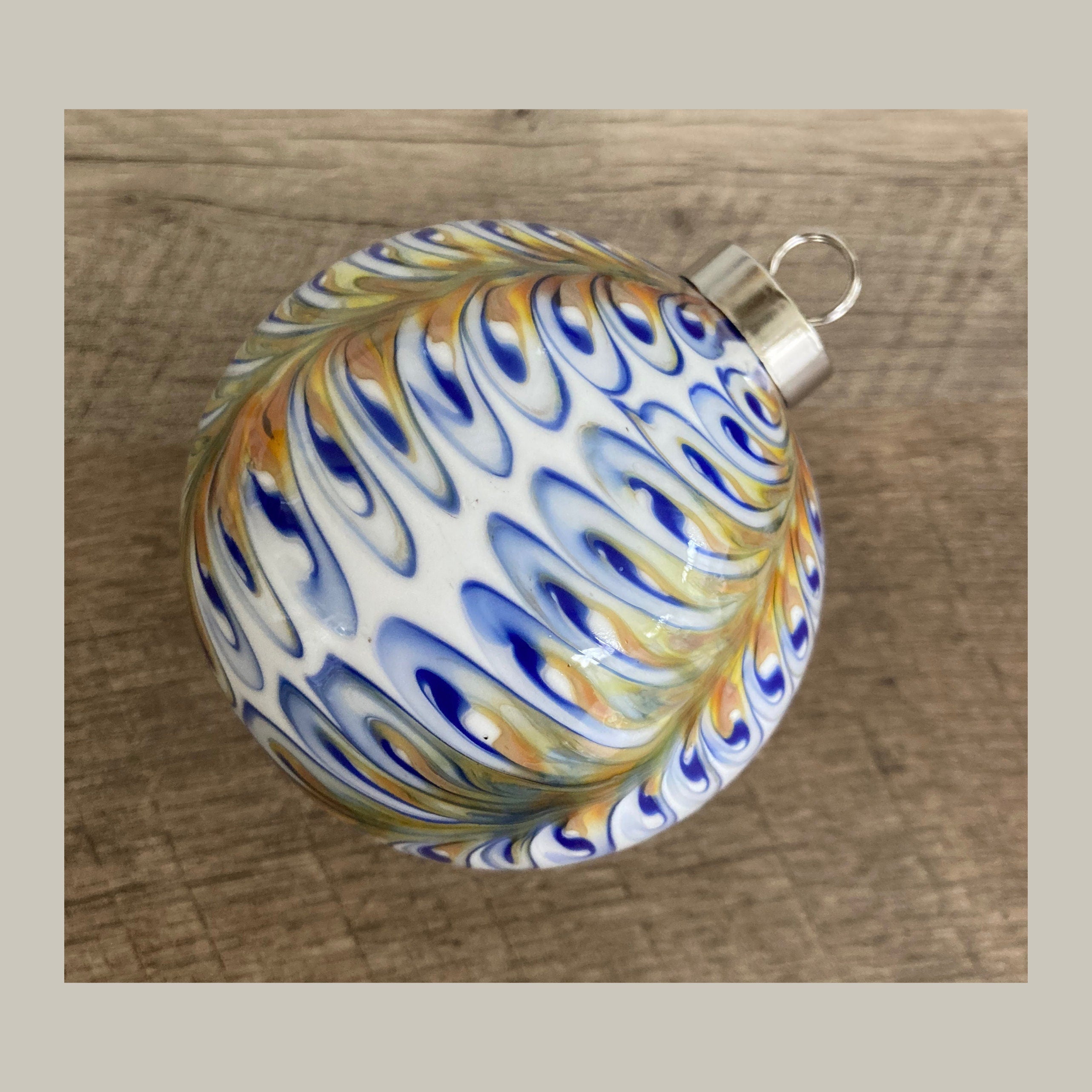 Christmas Ornament Hand-blown | one-of-a-kind | Unique Holiday Gift