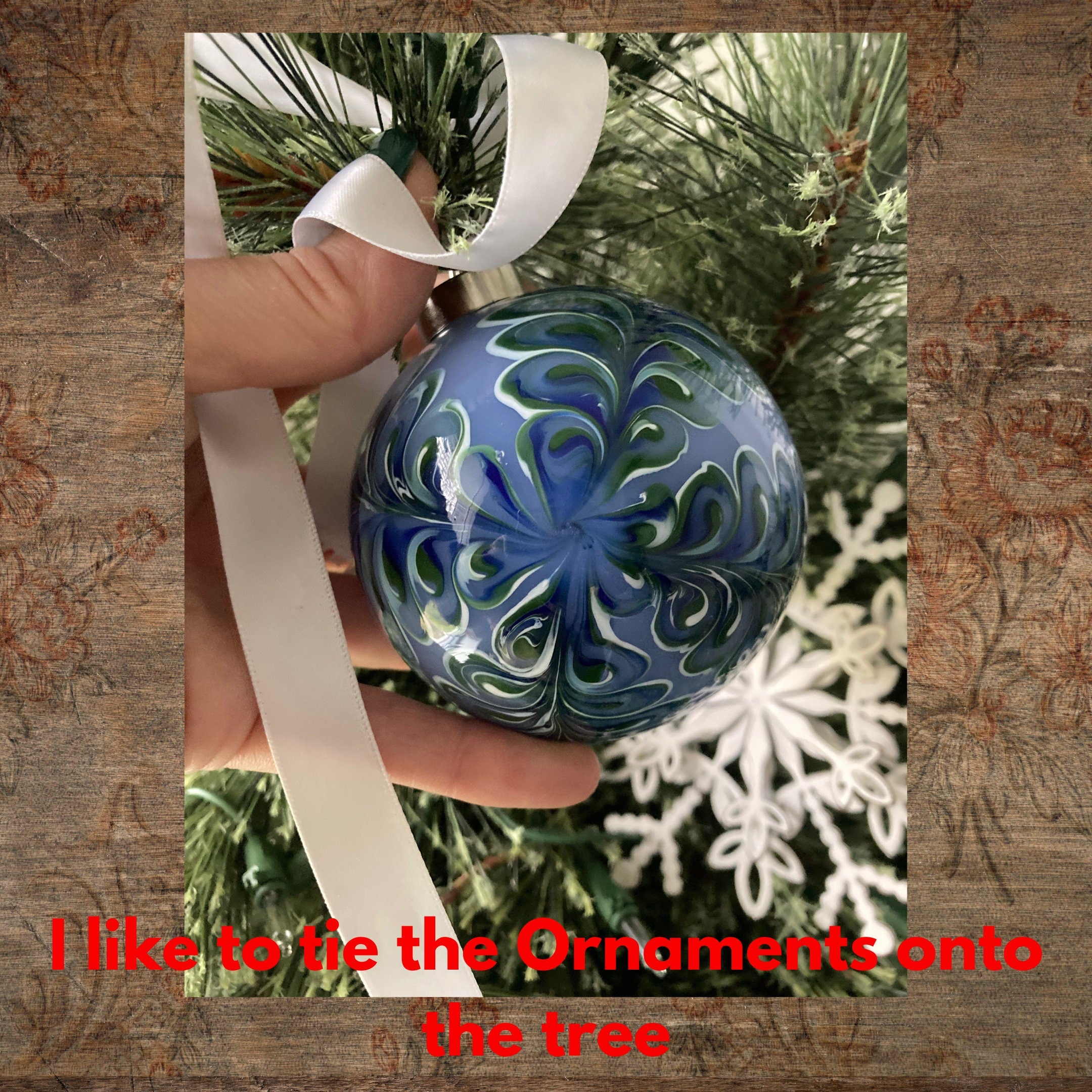 Christmas Ornament Hand-blown | One-of-a-kind | Unique Holiday gift