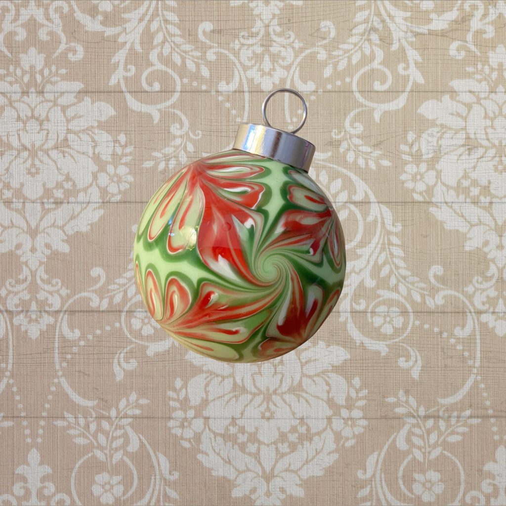 Petite Handblown Glass Festive Ornaments Set of 4 - Perfect Holiday Gift!