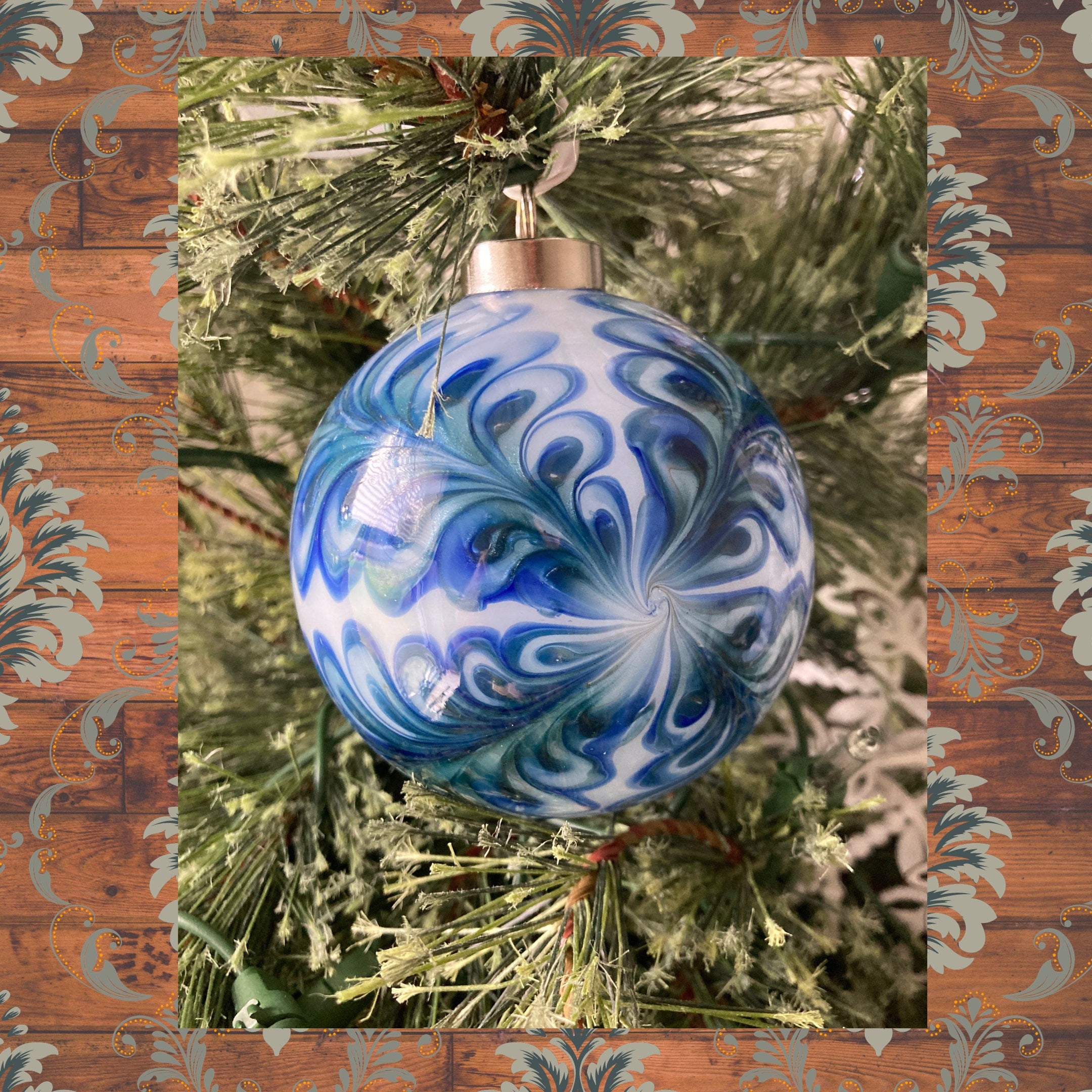 Christmas Ornament Hand-blown | one-of-a-kind | Unique Holiday gift