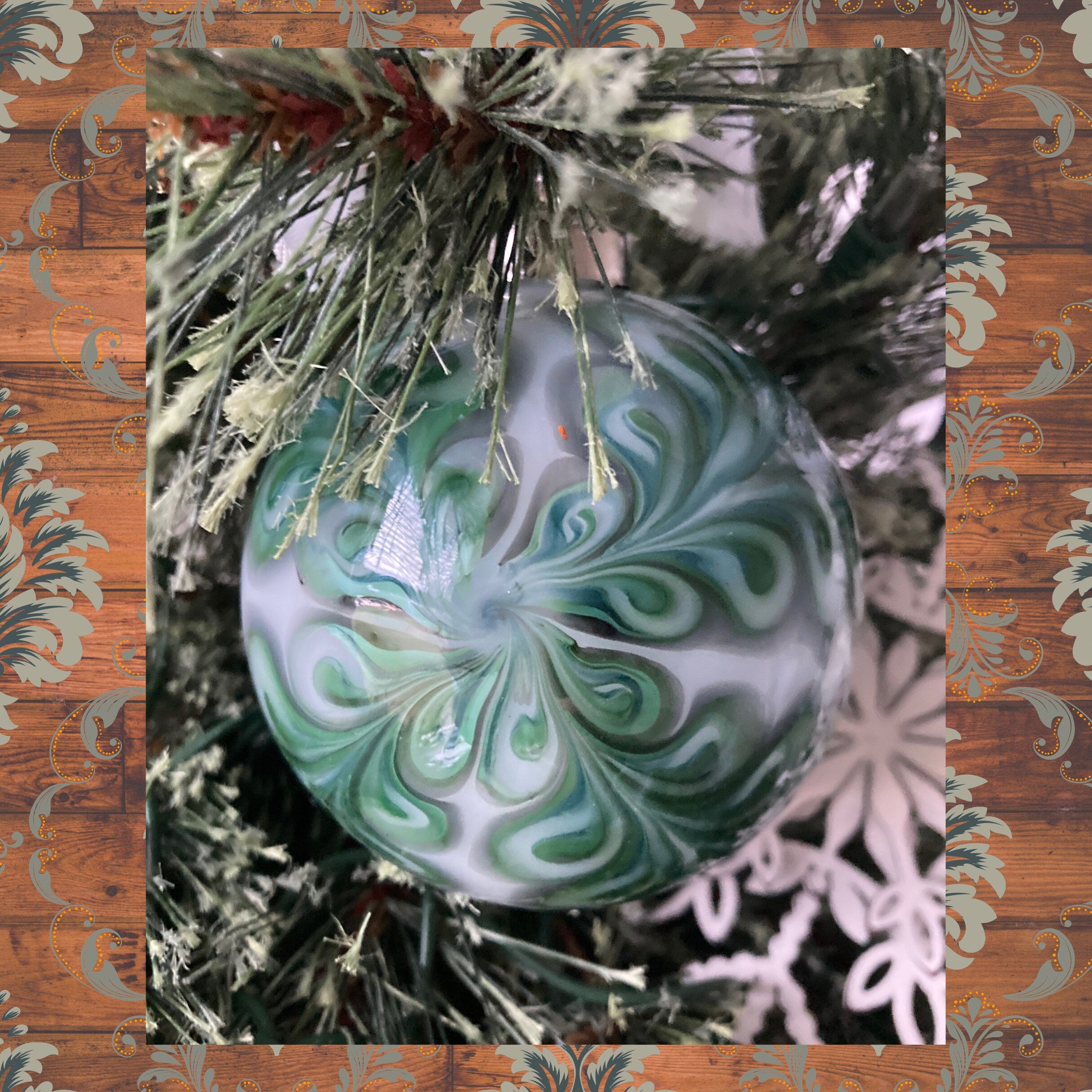 Christmas Ornament Hand-blown | One of a kind | Unique Holiday Gift