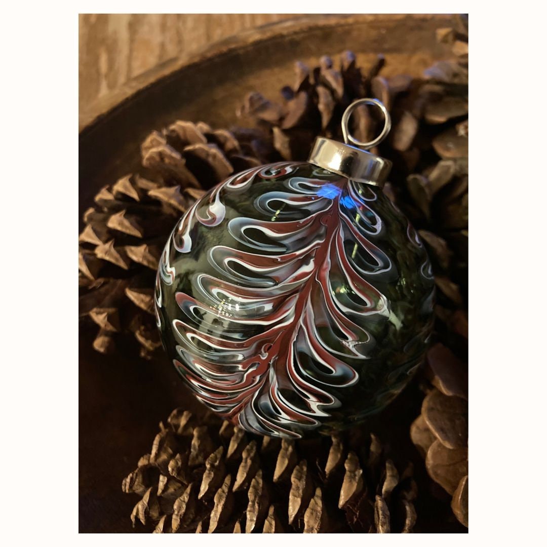 Christmas Ornament Hand-blown | one-of-a-kind | Unique Holiday Gift