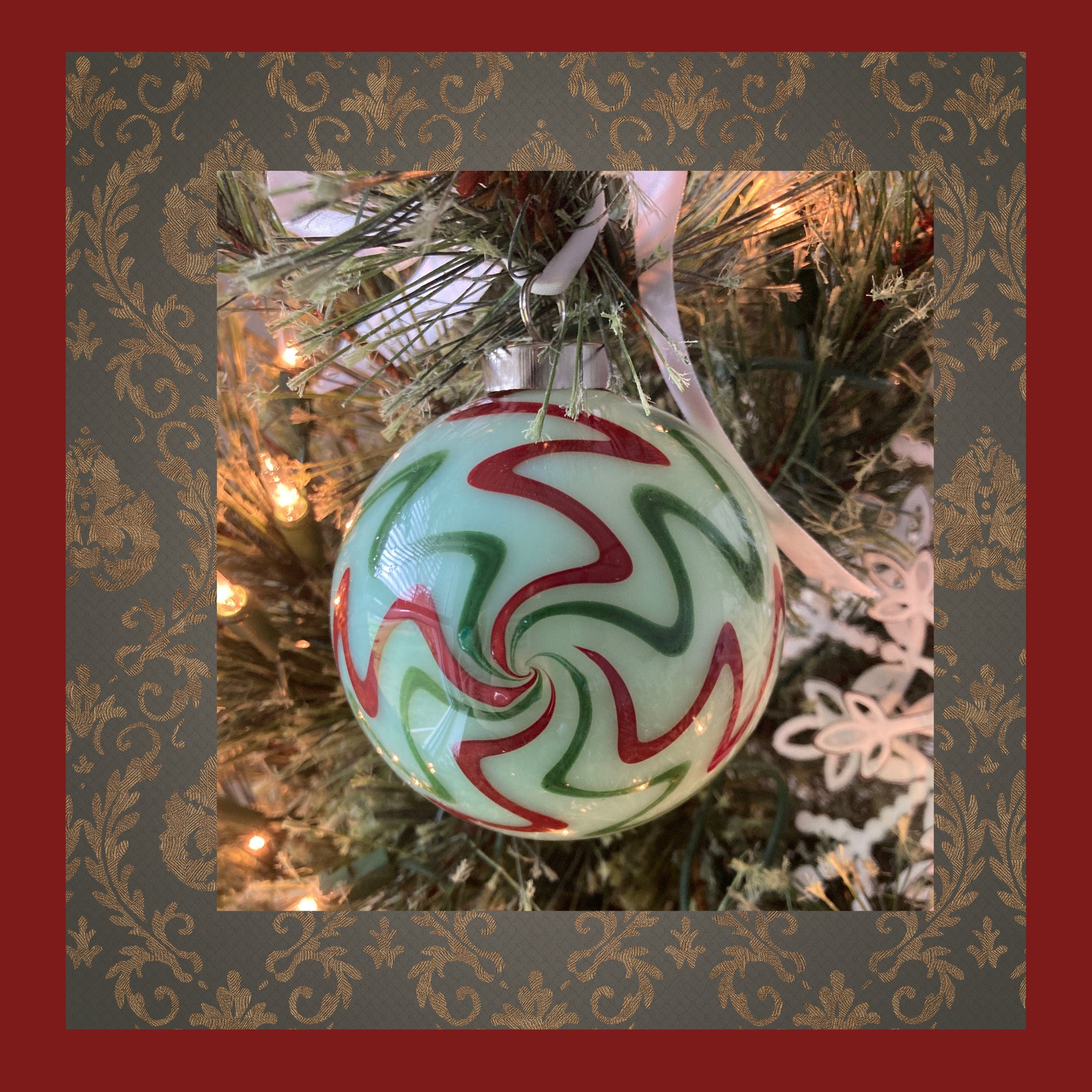 Christmas Ornament Hand-blown | one-of-a-kind | Unique Holiday Gift