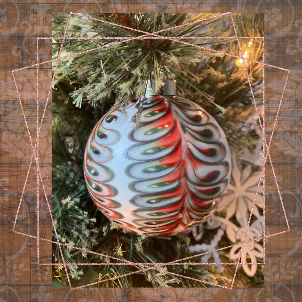 Christmas Ornament Hand-Blown | One-of-a kind | Unique Holiday Gift
