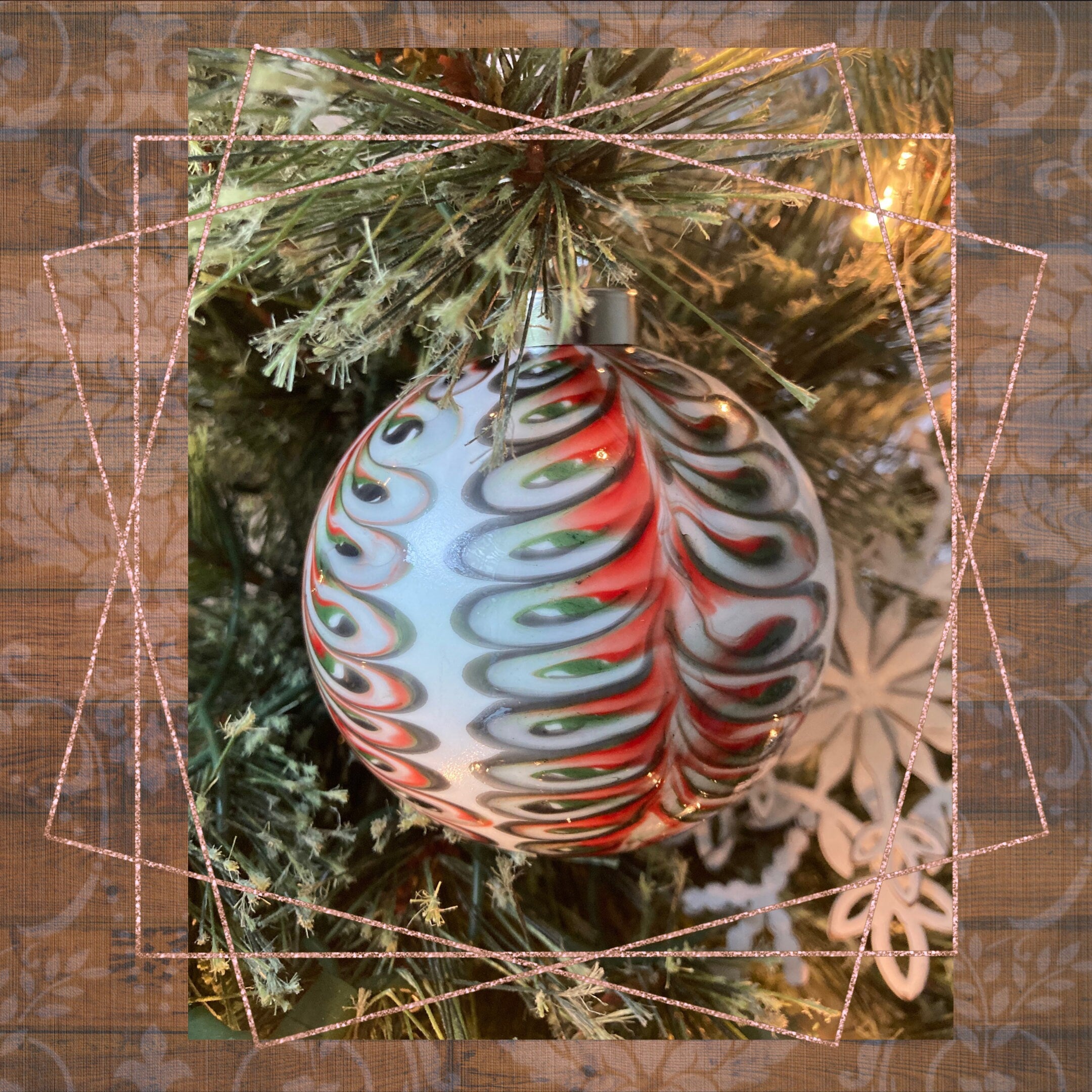 Christmas Ornament Hand-Blown | One-of-a kind | Unique Holiday Gift