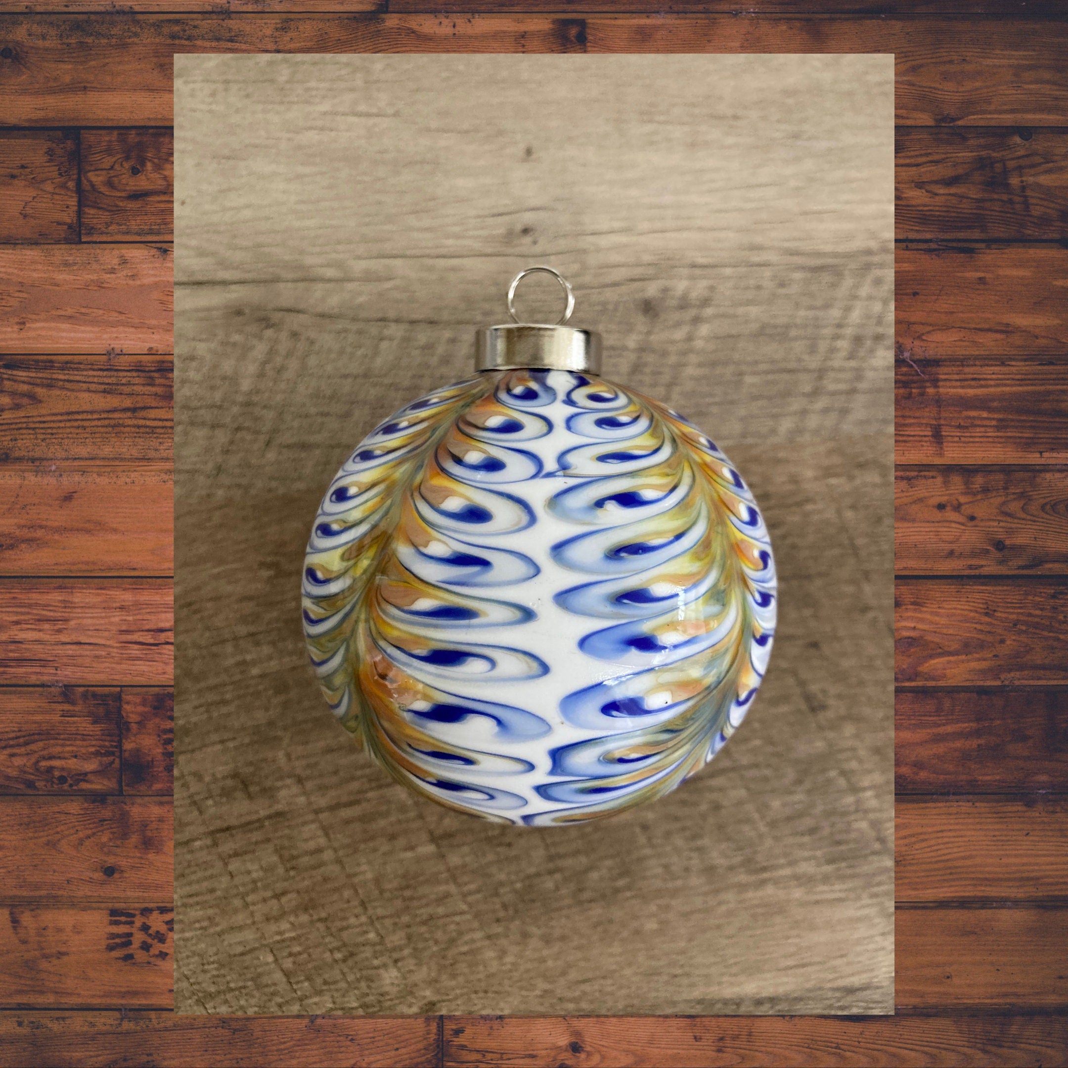 Christmas Ornament Hand-blown | one-of-a-kind | Unique Holiday Gift