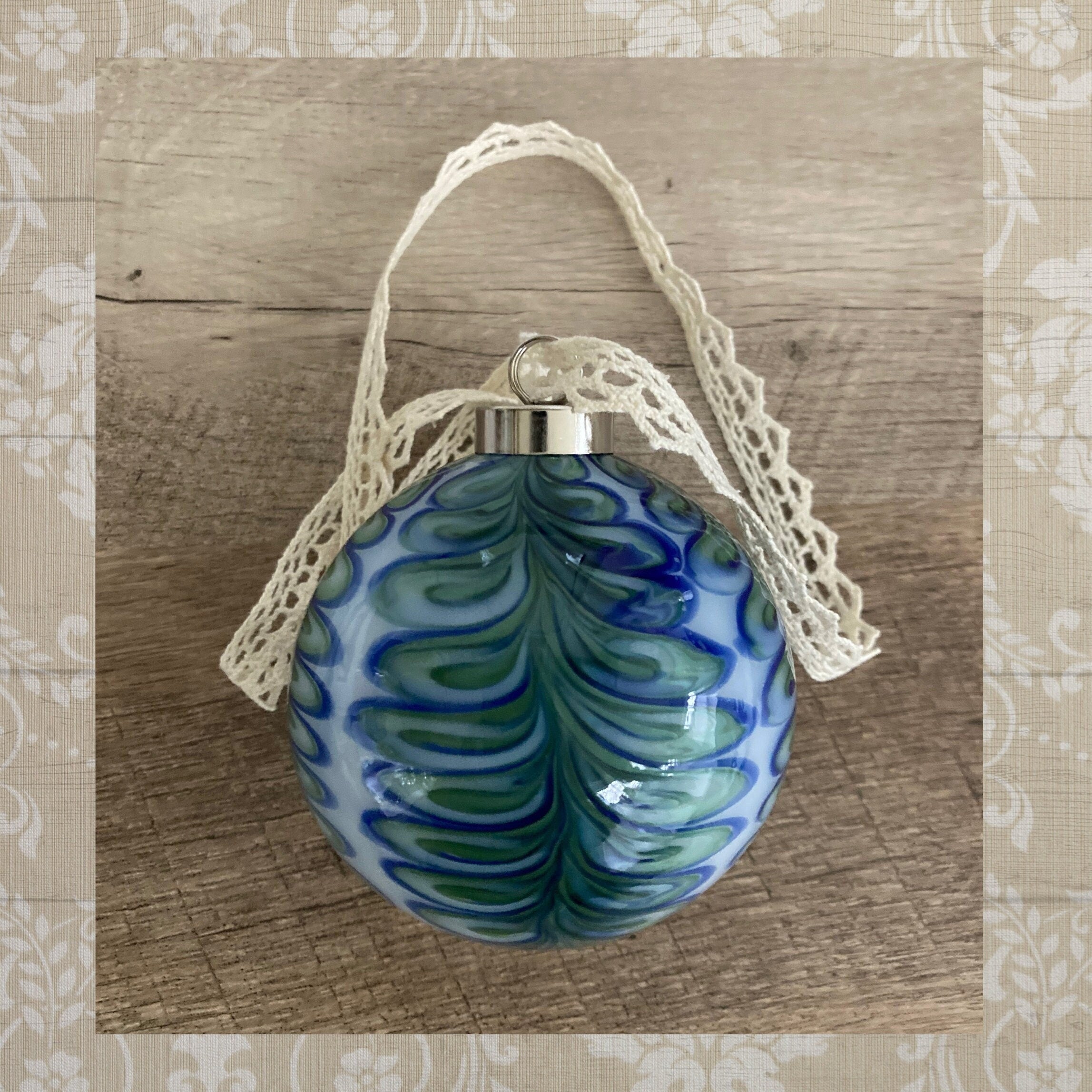 Christmas Ornament Hand-blown | one-of-a-kind | Unique holiday Gift
