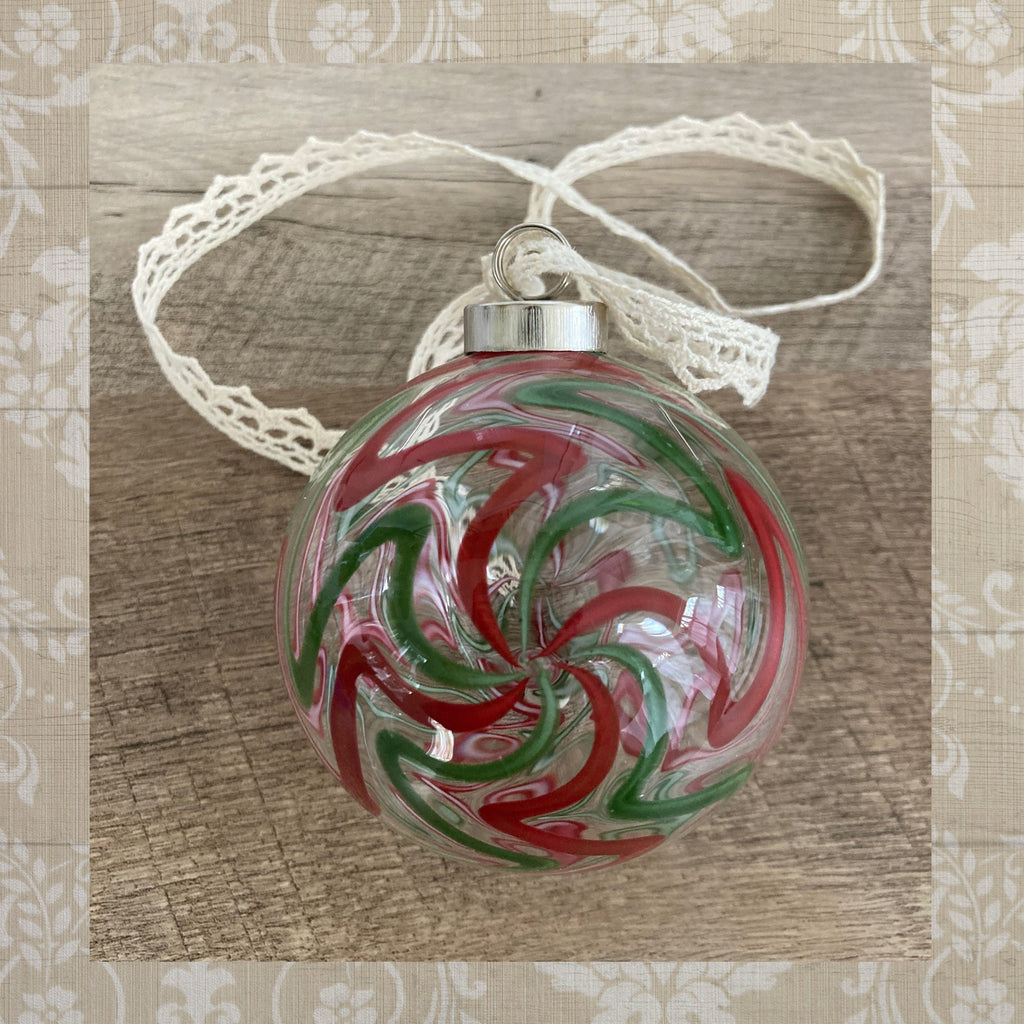 Hand blown glass ornament holiday decor Christmas | one-of-a-kind | Unique Holiday Gift